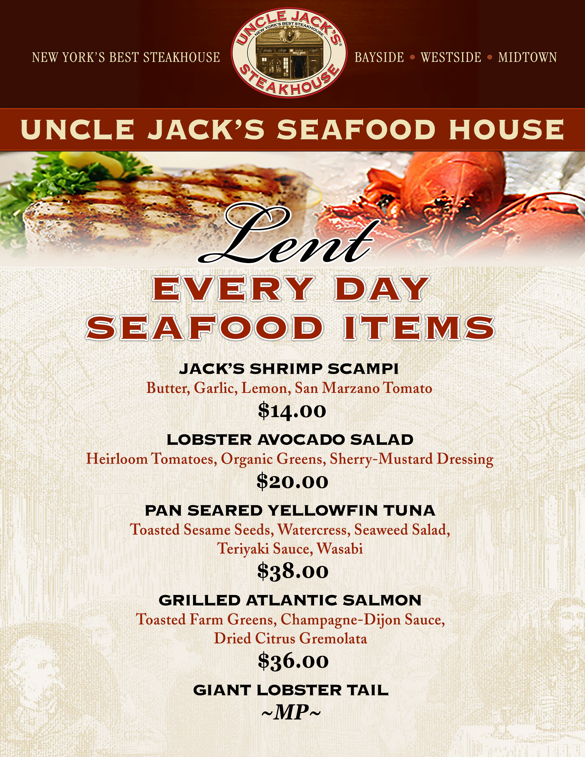 Uncle Jack's Steakhouse, One of the Top NYC Restaurants.